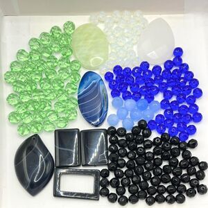 Mixed Lot Glass Beads Stone Pendants Fire Polished Smooth Faceted Jewelry Crafts